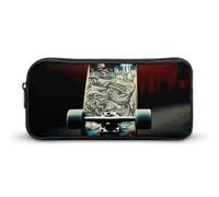 Rkklvbns Skate Boards großes Federmäppchen, tragbares Federmäppchen mit Reißverschluss, Schreibwaren-Organizer, einfache Aufbewahrung, ästhetische Schreibwaren für Büro, Uni, Erwachsene