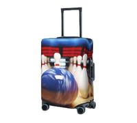 RLDOBOFE Reisegepäckhülle für Koffer, elastischer Koffer-Schutz, Bowling-Kofferabdeckungen, waschbar, staubdicht, passend für 45,7 - 81,3 cm (18-32 Zoll) Gepäck, Schwarz , L