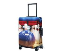 RLDOBOFE Reisegepäckhülle für Koffer, elastischer Koffer-Schutz, Bowling-Kofferabdeckungen, waschbar, staubdicht, passend für 45,7 - 81,3 cm (18-32 Zoll) Gepäck, Schwarz, Medium