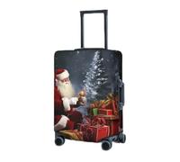 RLDOBOFE Reisegepäckhülle für Koffer, elastischer Koffer-Schutz, Frohe Weihnachten, Weihnachtsmann-Geschenk, Kofferabdeckungen, waschbar, staubdicht, Gepäckabdeckungen, passend für 45,7 - 81,3 cm