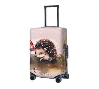 RLDOBOFE Reisegepäckhülle für Koffer, elastischer Koffer-Schutz, Igel, Aquarellmalerei, Kofferabdeckungen, waschbar, staubdicht, passend für Gepäck von 45,7 - 81,3 cm, Schwarz , xl