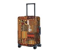 RLDOBOFE Reisegepäckhülle für Koffer, elastischer Kofferschutz, afrikanisches Textil, Patchwork-Kofferbezüge, waschbar, Koffer-Schutzhülle, staubdicht, passend für 45,7 - 81,3 cm Gepäck, Schwarz , S