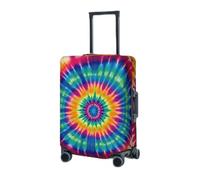 RLDOBOFE Reisegepäckhülle für Koffer, elastischer Kofferschutz, Batikmuster, Kofferabdeckungen, waschbar, staubdicht, passend für 45,7 - 81,3 cm Gepäck, Schwarz , M