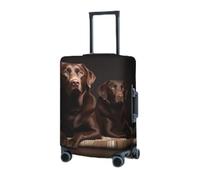 RLDOBOFE Reisegepäckhülle für Koffer, elastischer Kofferschutz, braun, Labrador Retriever, Kofferabdeckungen, waschbar, staubdicht, Gepäckabdeckungen, passend für 45,7 - 81,3 cm Gepäck, Schwarz , xl