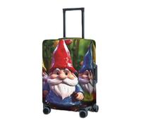 RLDOBOFE Reisegepäckhülle für Koffer, elastischer Kofferschutz, bunte Zwerge, Kofferabdeckungen, waschbar, staubdicht, passend für Gepäck von 45,7 - 81,3 cm, Schwarz , xl