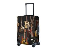 RLDOBOFE Reisegepäckhülle für Koffer, elastischer Kofferschutz, Gitarren, Kofferabdeckungen, waschbar, staubdicht, passend für 45,7 - 81,3 cm Gepäck, Schwarz , S