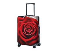 RLDOBOFE Reisegepäckhülle für Koffer, elastischer Kofferschutz, schwarz, weiß und rot, Rosen, Kofferabdeckungen, waschbar, staubdicht, Gepäckabdeckungen, passend für 45,7 - 81,3 cm Gepäck, Schwarz