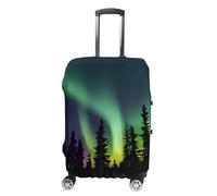RLDOBOFE Reisegepäckhülle mit Aufdruck "Dark Northern Lights", kratzfest, waschbar, elastisch, weiß, S, Stilvoll