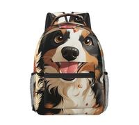 RLDOBOFE Rucksack für Damen und Herren, leicht, lässig, Reisen, Tagesrucksack, alter Hahn, Illustration, Laptop-Rucksack, niedliche Arbeitstasche, Happy Puppy, EinheitsgröÃŸe