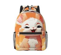 RLDOBOFE Rucksack für Damen und Herren, leicht, lässig, Reisen, Tagesrucksack, alter Hahn, Illustration, Laptop-Rucksack, niedliche Arbeitstasche, Happy Easter Bunny, EinheitsgröÃŸe