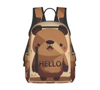 RLDOBOFE Rucksack für Damen und Herren, leicht, lässig, Reisen, Tagesrucksack, Bild zeigt Bäume, Laptop-Rucksack, Arbeitstasche, Hello Written on the Bear, EinheitsgröÃŸe