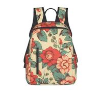 RLDOBOFE Rucksack für Damen und Herren, leicht, lässig, Reisen, Tagesrucksack, Eisbär, Laptop-Rucksack, Arbeitstasche, Retro-Blume, EinheitsgröÃŸe