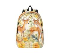 RLDOBOFE Rucksack für Damen und Herren, leicht, lässig, Reisen, Tagesrucksack, gelbe und weiße Tiere, Leinen, Laptop-Rucksack, Arbeitstasche, Schwarz, S