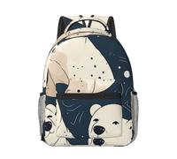 RLDOBOFE Rucksack für Damen und Herren, leicht, lässig, Reisen, Tagesrucksack, handgezeichnete Bäume, Laptop-Rucksack, niedliche Arbeitstasche, Handgezeichneter Eisbär, EinheitsgröÃŸe