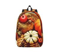 RLDOBOFE Rucksack für Damen und Herren, leicht, lässig, Reisen, Tagesrucksack, Happy Thanksgiving, Segeltuch, Laptop-Rucksack, niedliche Arbeitstasche, Schwarz, S