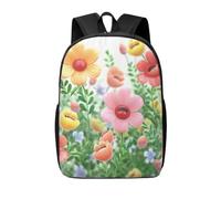 RLDOBOFE Rucksack für Damen und Herren, leicht, lässig, Reisen, Tagesrucksack, Herzen im Himmel, Laptop-Rucksack, niedliche Arbeitstasche, Happy Flower, One Size, Tagesrucksack