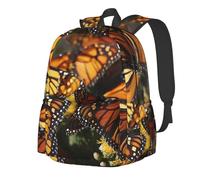 RLDOBOFE Rucksack für Damen und Herren, leicht, lässig, Reisen, Tagesrucksack, Koralle und blaugrüne Pfeile, Laptop-Rucksack, Arbeitstasche, Monarch-Schmetterlinge, EinheitsgröÃŸe