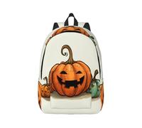 RLDOBOFE Rucksack für Damen und Herren, leicht, lässig, Reisen, Tagesrucksack, Kürbis, Leinen, Laptop-Rucksack, niedliche Arbeitstasche, Schwarz, S