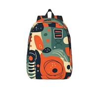 RLDOBOFE Rucksack für Damen und Herren, leicht, lässig, Reisen, Tagesrucksack, lustiger Graffiti-Stil, Segeltuch, Laptop-Rucksack, niedliche Arbeitstasche, Schwarz, M