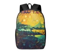RLDOBOFE Rucksack für Damen und Herren, leicht, lässig, Reisen, Tagesrucksack, mexikanische Volkskunst-Muster, Laptop-Rucksack, niedliche Arbeitstasche, Glänzendes Sechseck, EinheitsgröÃŸe