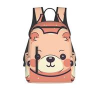 RLDOBOFE Rucksack für Damen und Herren, leicht, lässig, Reisen, Tagesrucksack, Pilze auf dem Boden, Laptop-Rucksack, Arbeitstasche, The Frowning Bear, EinheitsgröÃŸe