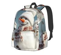 RLDOBOFE Rucksack für Damen und Herren, leicht, lässig, Reisen, Tagesrucksack, Reiher-Laptop-Rucksack, Arbeitstasche, Happy Snowman, EinheitsgröÃŸe