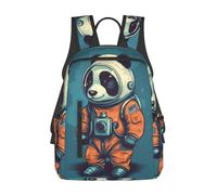 RLDOBOFE Rucksack für Damen und Herren, leicht, lässig, Reisen, Tagesrucksack, schwarzer chinesischer Drache, Laptop-Rucksack, Arbeitstasche, Tragen Sie einen Astronautenanzug, EinheitsgröÃŸe
