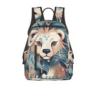 RLDOBOFE Rucksack für Damen und Herren, leicht, lässig, Reisen, Tagesrucksack, schwarzer chinesischer Drache, Laptop-Rucksack, Arbeitstasche, Der Löwe hat lange Haare, EinheitsgröÃŸe
