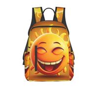 RLDOBOFE Rucksack für Damen und Herren, leicht, lässig, Reisen, Tagesrucksack, schwarzer chinesischer Drache, Laptop-Rucksack, Arbeitstasche, Gelbe Sonne, EinheitsgröÃŸe