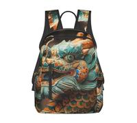 RLDOBOFE Rucksack für Damen und Herren, leicht, lässig, Reisen, Tagesrucksack, schwarzer chinesischer Drache, Laptop-Rucksack, Arbeitstasche, Antiker chinesischer Drache, EinheitsgröÃŸe