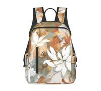 RLDOBOFE Rucksack für Damen und Herren, leicht, lässig, Reisen, Tagesrucksack, schwarzer chinesischer Drache, Laptop-Rucksack, Arbeitstasche, Weiße und gelbe Blumen, EinheitsgröÃŸe