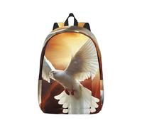 RLDOBOFE Rucksack für Damen und Herren, leicht, lässig, Reisen, Tagesrucksack, Taubenmotiv, Sonnenkunst, Leinen, Laptop-Rucksack, niedliche Arbeitstasche, Schwarz, S