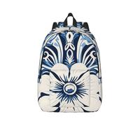 RLDOBOFE Rucksack für Damen und Herren, leicht, lässig, Reisen, Tagesrucksack, traditionelles Muster, Leinen, Laptop-Rucksack, niedliche Arbeitstasche, Schwarz, S