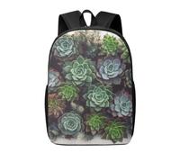 RLDOBOFE Rucksack für Damen und Herren, leicht, lässig, Reisen, Tagesrucksack, tropische Ananas, Laptop-Rucksack, niedliche Arbeitstasche, Sukkulenten, EinheitsgröÃŸe