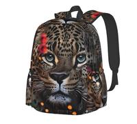 RLDOBOFE Rucksack für Damen und Herren, leicht, lässig, Reisen, Tagesrucksack, Weltraum, Planeten, Laptop-Rucksack, Arbeitstasche, Leopard und Schmetterling, EinheitsgröÃŸe
