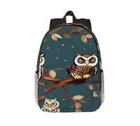 RLDOBOFE Rucksack für Herren und Damen, lässiger Tagesrucksack, Eulen auf Ästen, Laptop-Rucksack, 38,1 cm, leichter Reiserucksack für Arbeit, Wandern