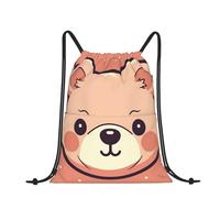 RLDOBOFE Rucksack mit Kordelzug, Turnbeutel, Kordelzug, Wassertropfen auf Blumen, Kordelzugbeutel für Reisen, The Frowning Bear, EinheitsgröÃŸe