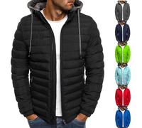 RLEHJN Black Friday Angebote 2024 Daunenjacke Herren Winter, Steppjacke Herren Leichte Wattierte Winterjacke mit Kordelzug Outdoor, Softshelljacke Baumwolle Übergangsjacke für Wandern