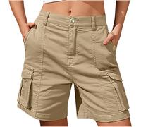 RLEHJN Cargo Shorts Damen,Sommer Kurze Cargohose Outdoor Arbeitshose Kurz Jeans Bermudas Knielang Stoffhose Wandershorts Trekkinghose Y2k Sommershorts Baggy Freizeitshorts Jorts mit Multi Taschen