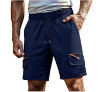 RLEHJN Kurze Hosen Herren,Cargo Shorts Sommer Freizeithose Kurze Elastische Taille Chino Shorts Atmungsaktiv Jogginghose Leichte Atmungsaktiv Running Arbeitshose Wanderhose mit Reißverschlusstasche