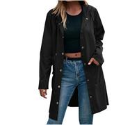 RLEHJN Regenjacke Damen Wasserdicht Lang Regenmantel üBergangsjacke Schnell Trocken Windbreaker Radfahren Sport Packbare Jacke Loose Fit Sonnenschutz Hoodie Damen Winddicht Laufen Regenmantel