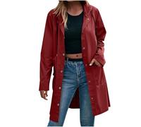 RLEHJN Regenjacke Damen Wasserdicht Lang Regenmantel üBergangsjacke Schnell Trocken Windbreaker Radfahren Sport Packbare Jacke Loose Fit Sonnenschutz Hoodie Damen Winddicht Laufen Regenmantel
