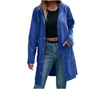 RLEHJN Regenjacke Damen Wasserdicht Lang Regenmantel üBergangsjacke Schnell Trocken Windbreaker Radfahren Sport Packbare Jacke Loose Fit Sonnenschutz Hoodie Damen Winddicht Laufen Regenmantel