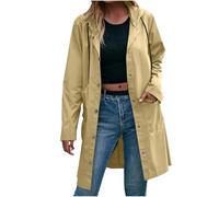 RLEHJN Regenjacke Damen Wasserdicht Lang Regenmantel üBergangsjacke Schnell Trocken Windbreaker Radfahren Sport Packbare Jacke Loose Fit Sonnenschutz Hoodie Damen Winddicht Laufen Regenmantel