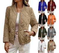 RLEHJN Steppjacke Damen Leicht Ohne Kapuze Bomberjacke Reißverschluss Übergangsjacke Lightweight Steppmantel Warm Pilotenjacke Herbst Winter Jacke Langarm Daunenjacke für Outdoor Wandern Reisen