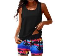 RLEHJN Tankini Damen Bauchweg Bademode Set Zweiteilig Push Up Sale Angebote Tankini Mit Shorts Strand Schwimmanzug Swimsuits Tankini Oberteil Damen Einzeln GroßE GrößEn