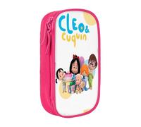 RLHRJEFZ Cleo und Cuquin Federmäppchen mit Reißverschluss, Stifttasche, große Kapazität, Stiftebox, Aufbewahrungstasche, Make-up-Bürotasche, Schulschreibwaren für Jungen und Mädchen