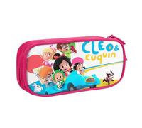 RLHRJEFZ Cleo und Cuquin Federmäppchen mit Reißverschluss, Stifttasche, große Kapazität, Stiftebox, Aufbewahrungstasche, Make-up-Bürotasche, Schulschreibwaren für Jungen und Mädchen