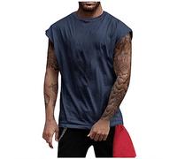 RMBLYfeiye Achselshirts Herren Rundhals Palm Druck Funktionsshirt Ärmellos Bodybuilding Tank Top Regular Fit Muskelshirts Fitness Trägershirt Basic Gym Top Oversized Sport Shirt Männer