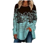 RMBLYfeiye Angebote des Tages Heute Blitzangebote Damen Pullover Elegant Tshirt Damen Combat Shirt Lange Sweatshirts Damen Langarmshirt Lila Damen Blusen XL